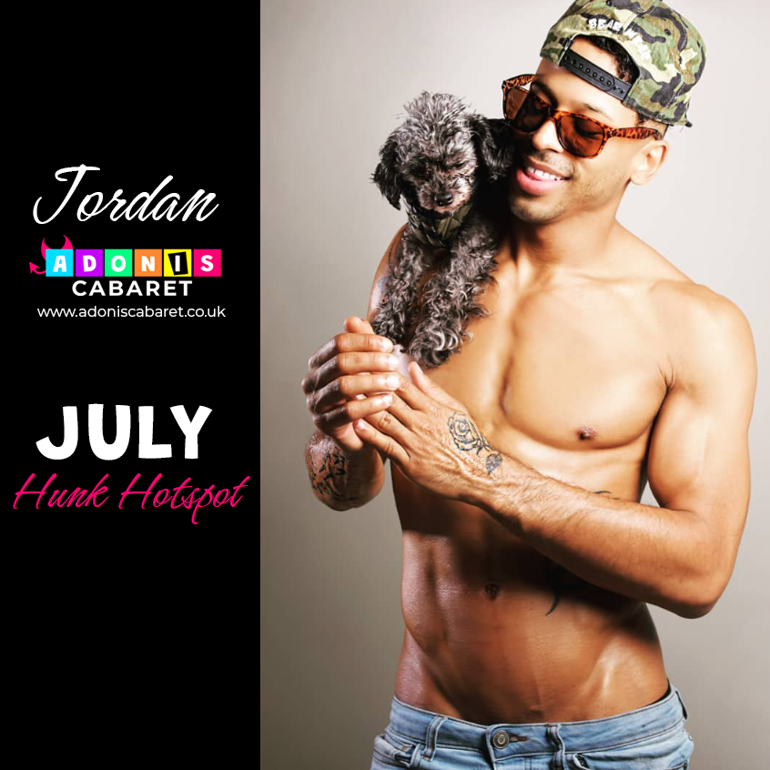 Meet Jordan...and his dog! Jordan represents Adonis Cabaret July 2024 along with his best bud here. So be honest...which would you chose, Jordan or the pup?! #malestrippers #LGBTQ #henweekend #hennight #girlsNightOut