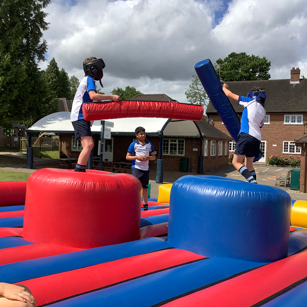 GayhurstSchool's tweet image. The Gayhurst children are bouncing their way to the end of term. A full day of activities was just the ticket on the penultimate day of term #yesthatisMrCunningham #inflatablefun #SiblingSchool #ELDRIC