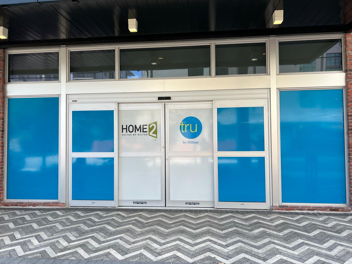 thetintteam's tweet photo. Absolutely thrilled to showcase our latest project: This install was done after hours to avoid foot traffic at this busy Hilton Location in Fort Lauderdale.. We installed Window Graphics at Tru Hilton Fort Lauderdale.

954-798-8468
https://t.co/p5aHom2QH4

#tint #windowtint https://t.co/JohrrgOmD5