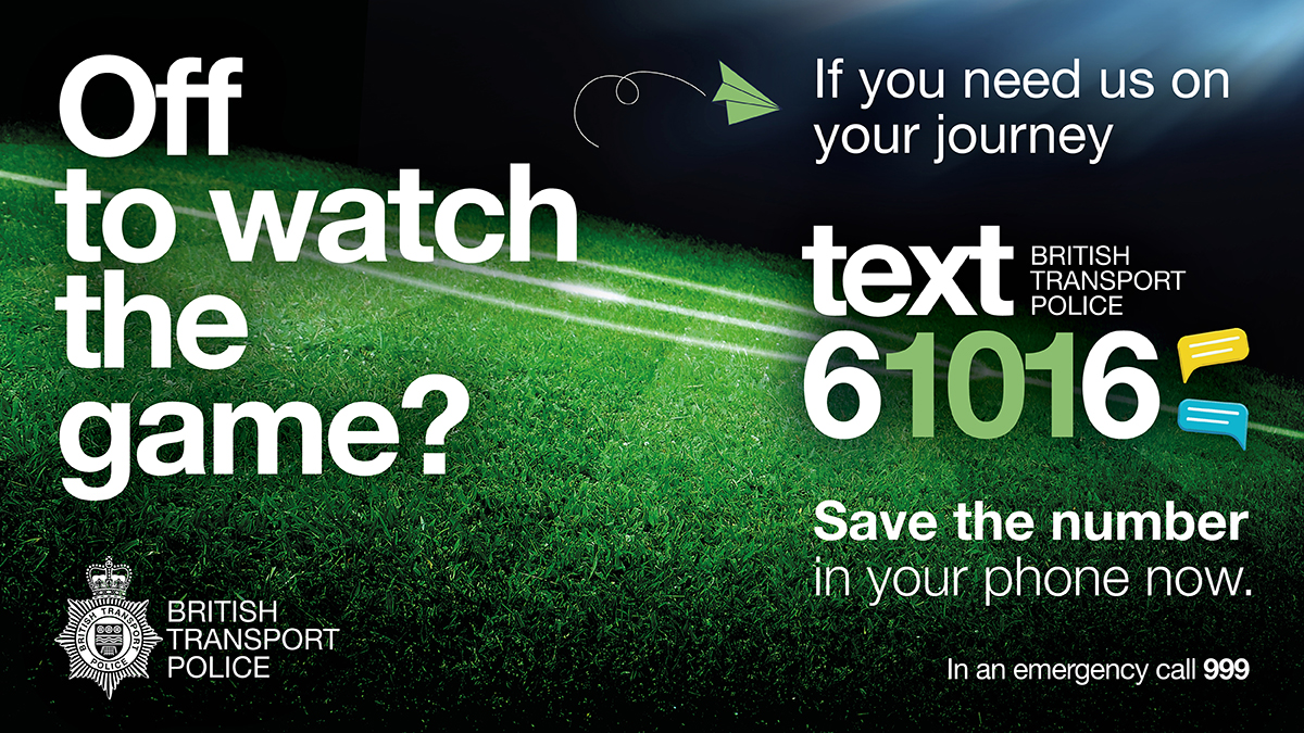 BTP's tweet image. ⚽ Off to watch the semi-finals tonight? 

Text 61016 if you need us. 

Always call 999 in an emergency. 

#StaySave #EnjoyTheGame #Euros 💙 🚔