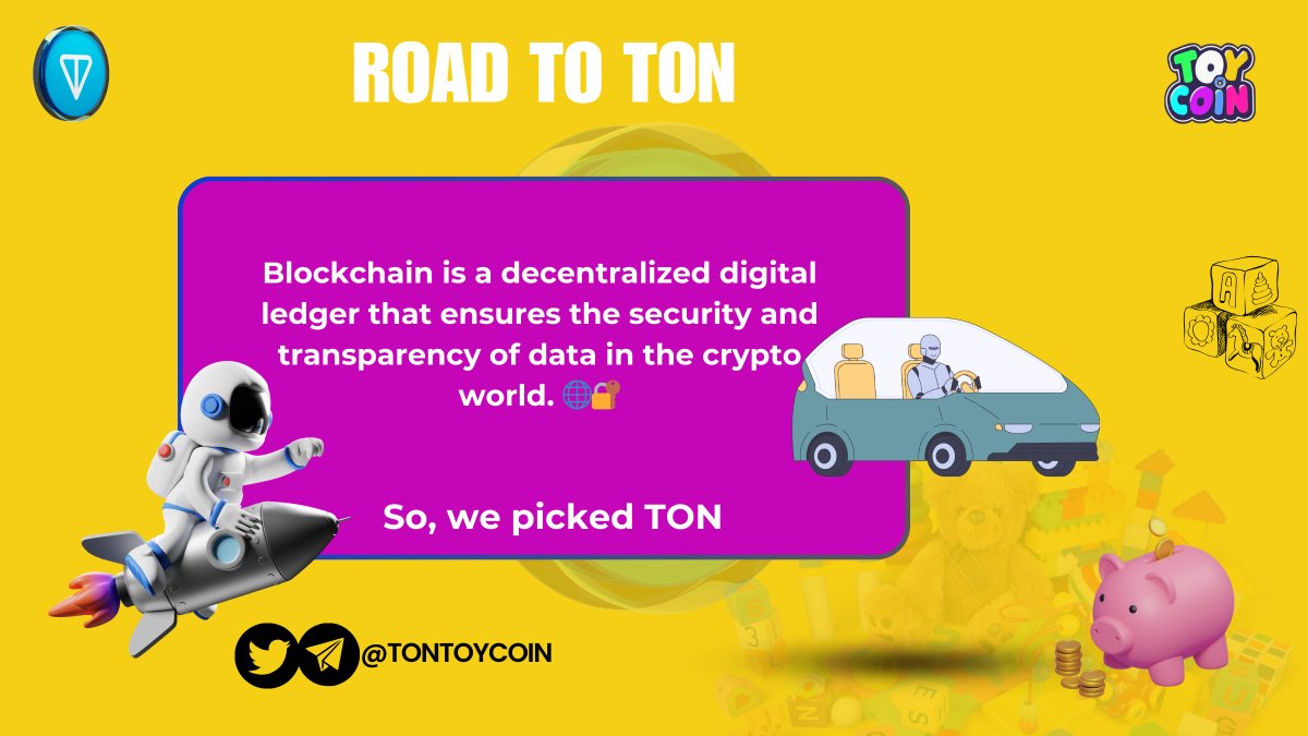 Blockchain is a decentralized digital ledger that ensures the security and transparency of data in the crypto world. 🌐🔒

We’ve chosen <a href="/ton_blockchain/">TON 💎</a> for ToyCoin to bring you unparalleled security and efficiency. 🚀✨

#ToyCoin #Toy #Blockchain #TONChain #CryptoSecurity