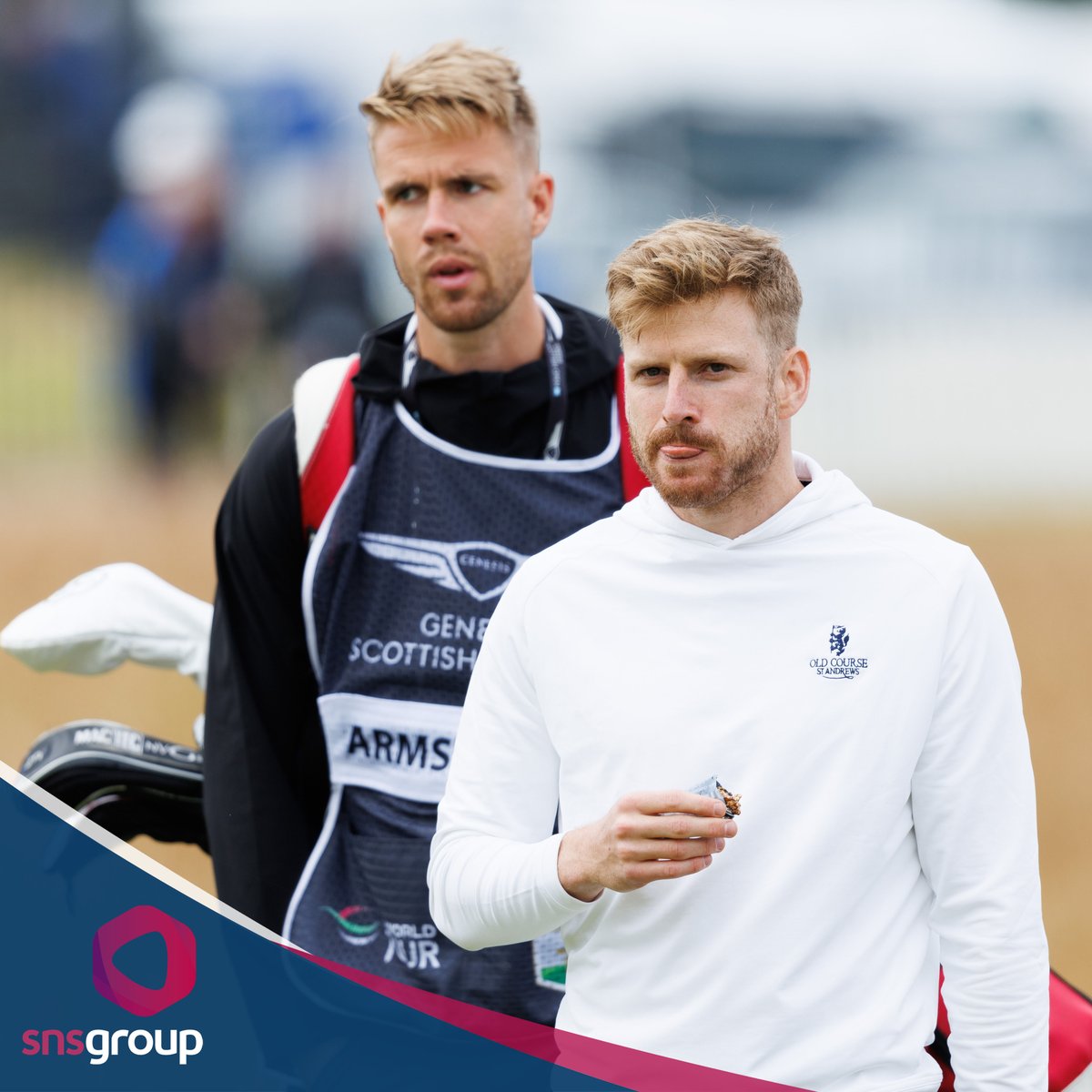 snsgroup's tweet photo. ⛳️📸 | Kristoffer Ajer on caddy duty for former Celtic teammate Stuart Armstrong. 

#GenesisScottishOpen | #DPWorldTour https://t.co/E2OFdhVZDf