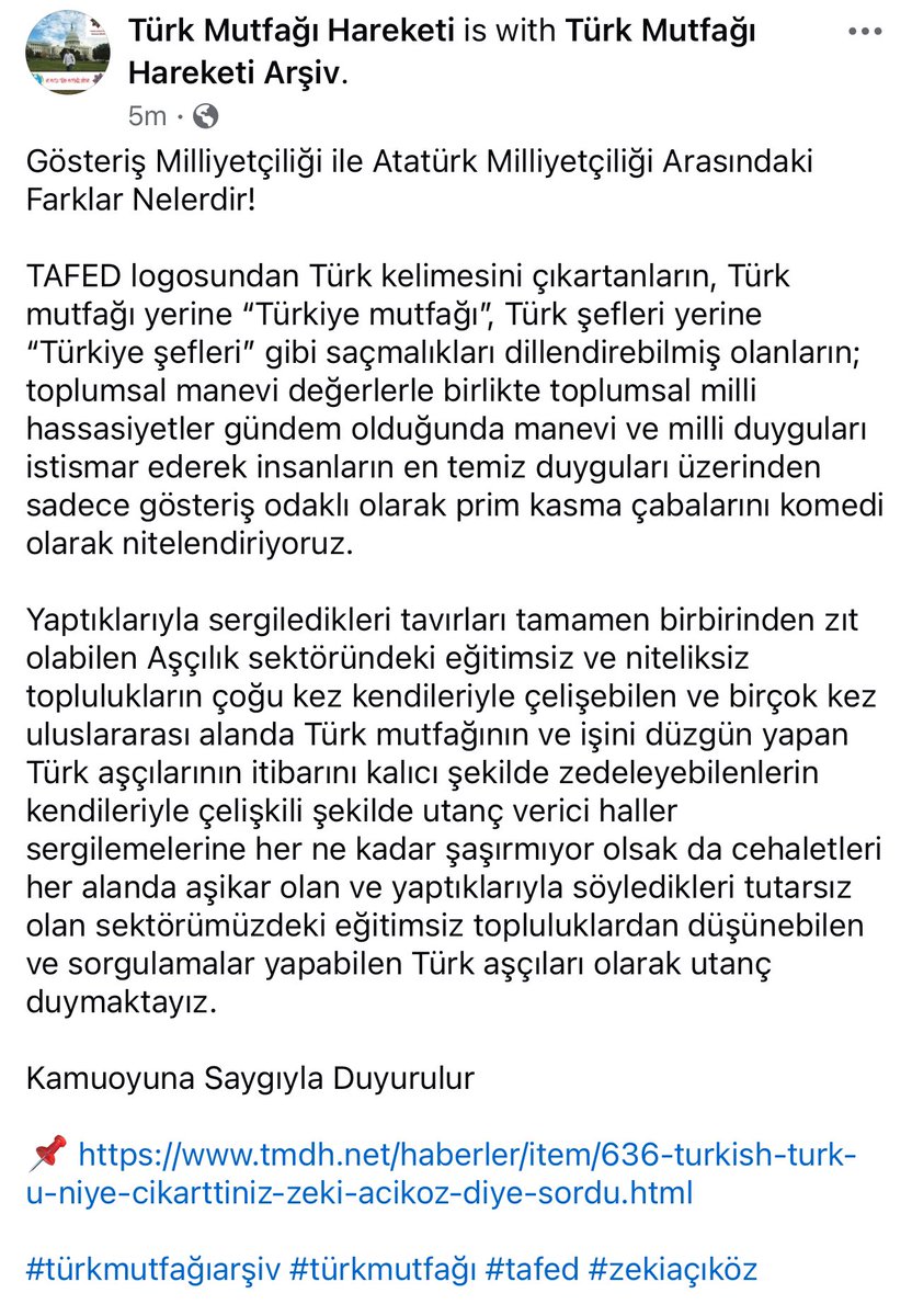 Turk_Culinary's tweet photo. 1- Gösteriş Milliyetçiliği ile Atatürk Milliyetçiliği Arasındaki Farklar Nelerdir!
#türkmutfağıarşiv #türkmutfağı #tafed #zekiaçıköz https://t.co/znm45N4DOX