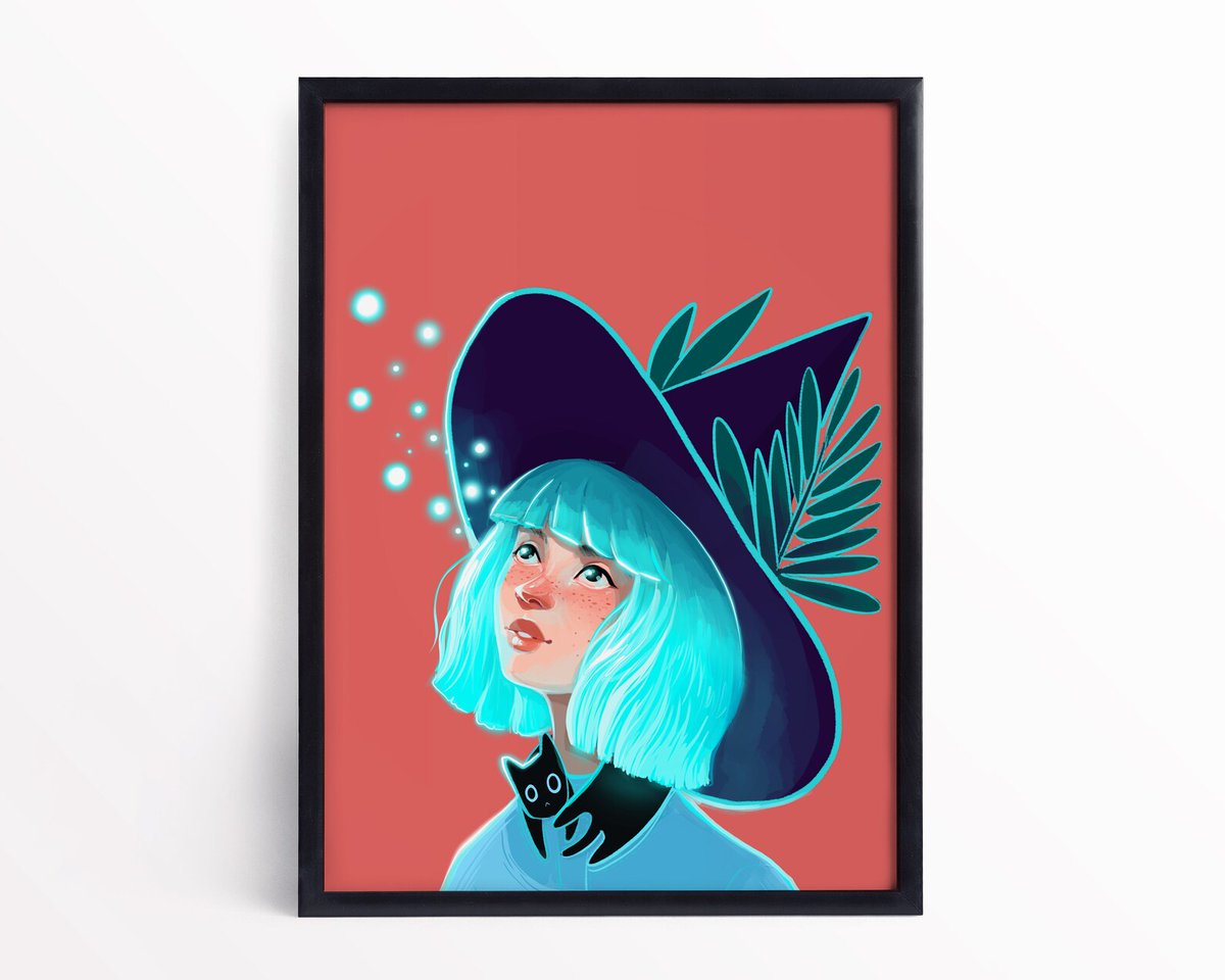 KPrimeArt's tweet photo. This beautiful digitally painted print is a must have for any fantasy art fans! Available in A4 or A5.

This art features our Aqua haired Witch who you can also purchase as a sticker or greeting card. 

#witchart #witchesoftwitter #magickalart https://t.co/3F7dnMrr4S