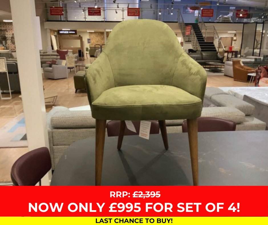 LAST CHANCE TO BUY..... Set of 4 Stone International dining chairs!

RRP £2395 for set of 4. Now only £995 for the complete set. 

Don't miss out, call us today on 01942 248842 or visit us in-store today!