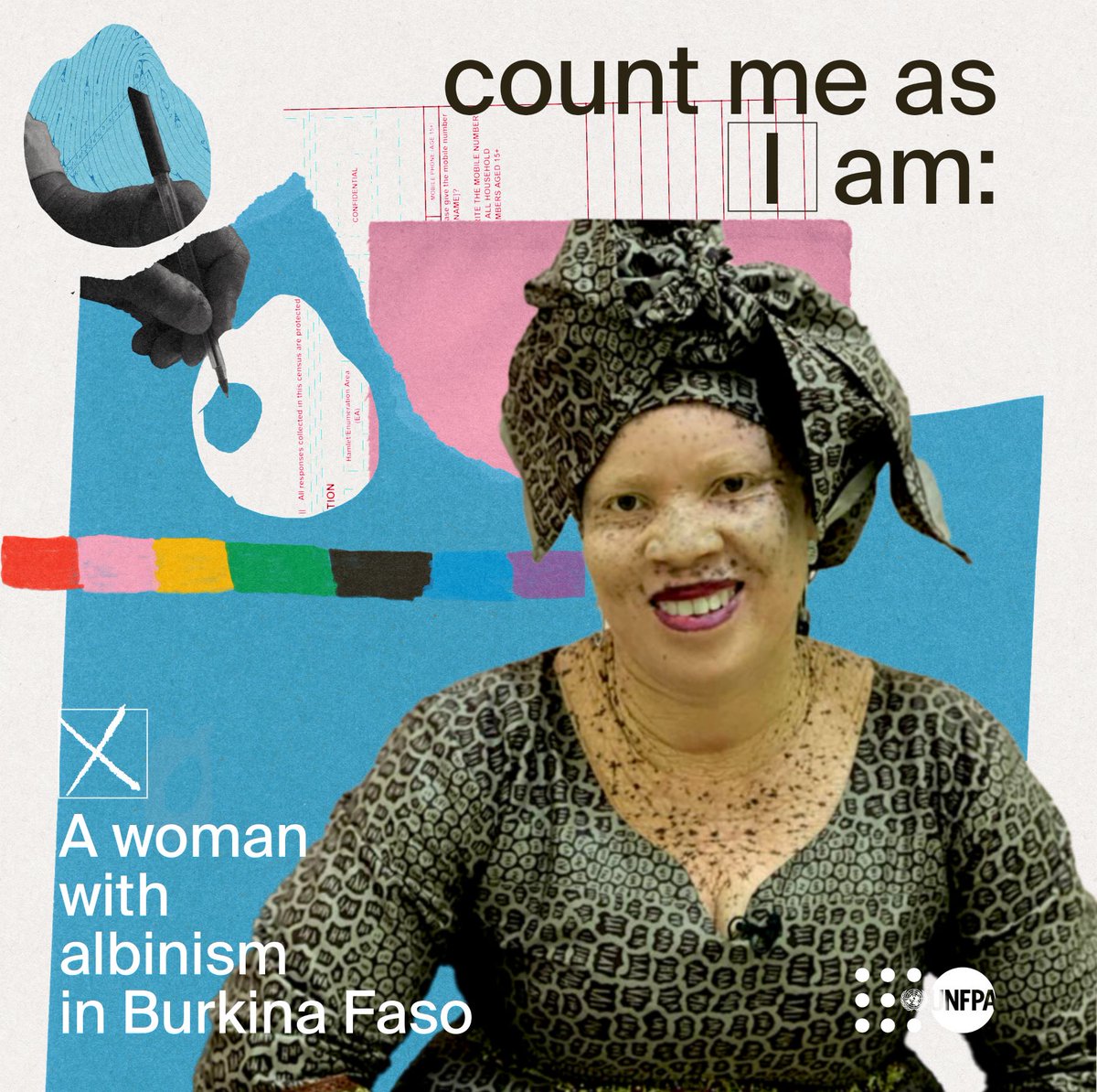 UNFPA_WCARO's tweet photo. ⚠️ Women with #albinism face double discrimination.

✴️ On top of gender inequality, they suffer from stigma, exclusion and violence.

Join @‌UNFPA to advocate for a world that counts people as they are, in all their diversity: https://t.co/jSZ5FEBjYA

#WorldPopulationDay https://t.co/seKUvx4U7f