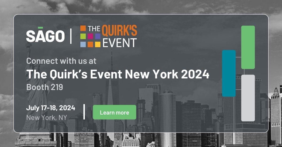 Sago (@sagomrx) on Twitter photo 📅 Mark Your Calendars! Join us at The <a href="/QuirksMR/">Quirk's Media #MRX</a> Event 2024 in NYC on July 17-18. Connect with Sago’s Chawntae Applegate, Reed Cundiff, Raj Manocha, and Amanda Karp at Booth 219. Let's explore, learn, and collaborate! Learn more: bit.ly/4cS2320
#MRX #QuirksEvent 📅 Mark Your Calendars! Join us at The <a href="/QuirksMR/">Quirk's Media #MRX</a> Event 2024 in NYC on July 17-18. Connect with Sago’s Chawntae Applegate, Reed Cundiff, Raj Manocha, and Amanda Karp at Booth 219. Let's explore, learn, and collaborate! Learn more: bit.ly/4cS2320
#MRX #QuirksEvent