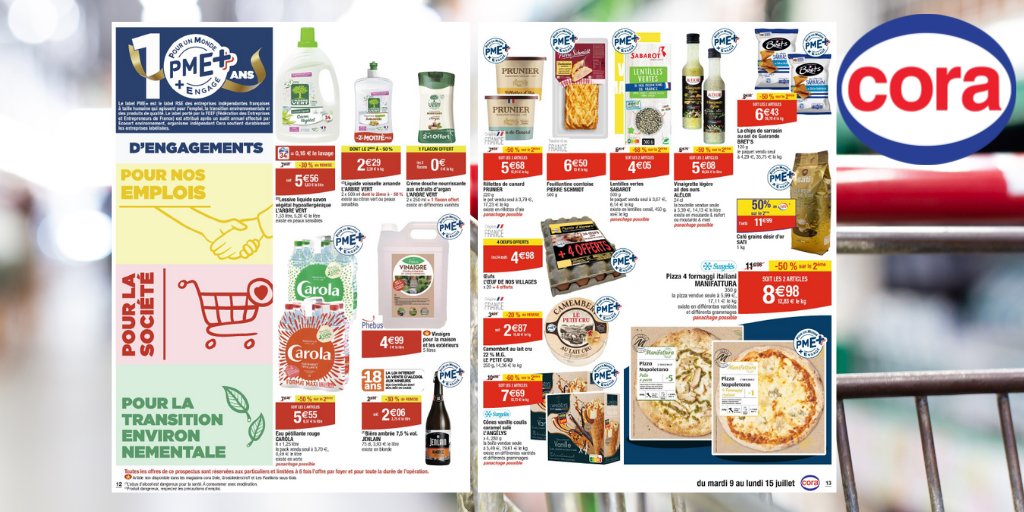 labelPMEplus's tweet photo. [10 ANS LABEL PME+]
🛒 Du 9 au 15 juillet 2024, les magasins @CoraFrance  mettent à l'honneur le label et les produits des entreprises labellisées PME+ avec un dispositif omnicanal à l'occasion de l'anniversaire du label 🤩🎂
https://t.co/saHU9F70bL
#PME #RSE #grandedistribution https://t.co/4biTfsNLry
