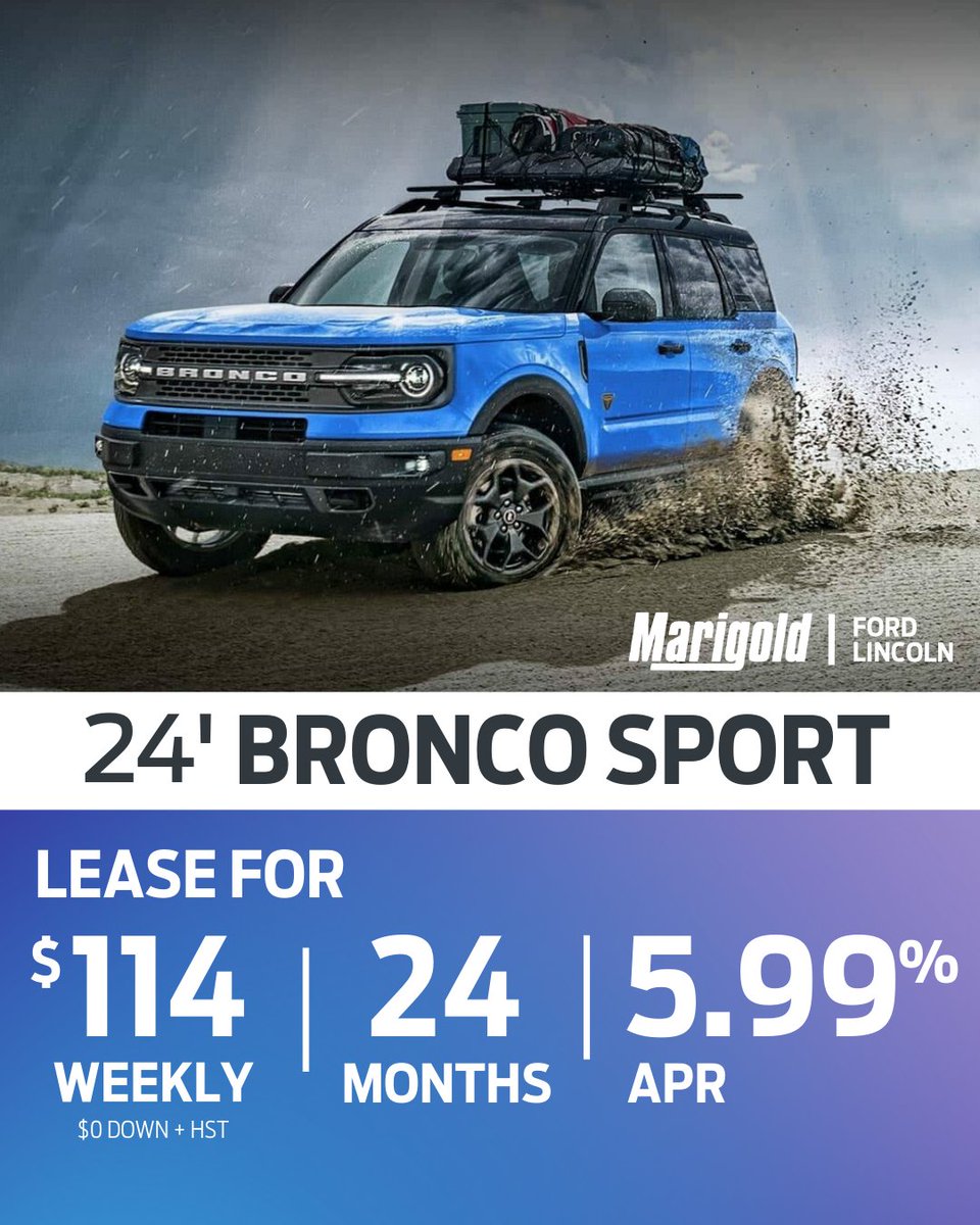 1MarigoldFord's tweet photo. ☀️Your summertime lease specials from Marigold Ford are here! ☀️

#marigoldford #whitby #ford #bronco #f150 #truck #fordbronco #oshawa #durhamregion https://t.co/TuDOLNnLQj