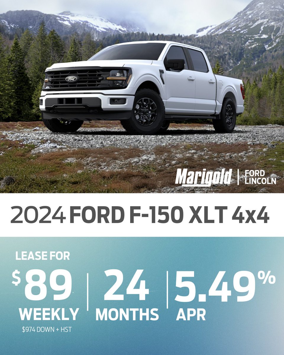 1MarigoldFord's tweet photo. ☀️Your summertime lease specials from Marigold Ford are here! ☀️

#marigoldford #whitby #ford #bronco #f150 #truck #fordbronco #oshawa #durhamregion https://t.co/TuDOLNnLQj