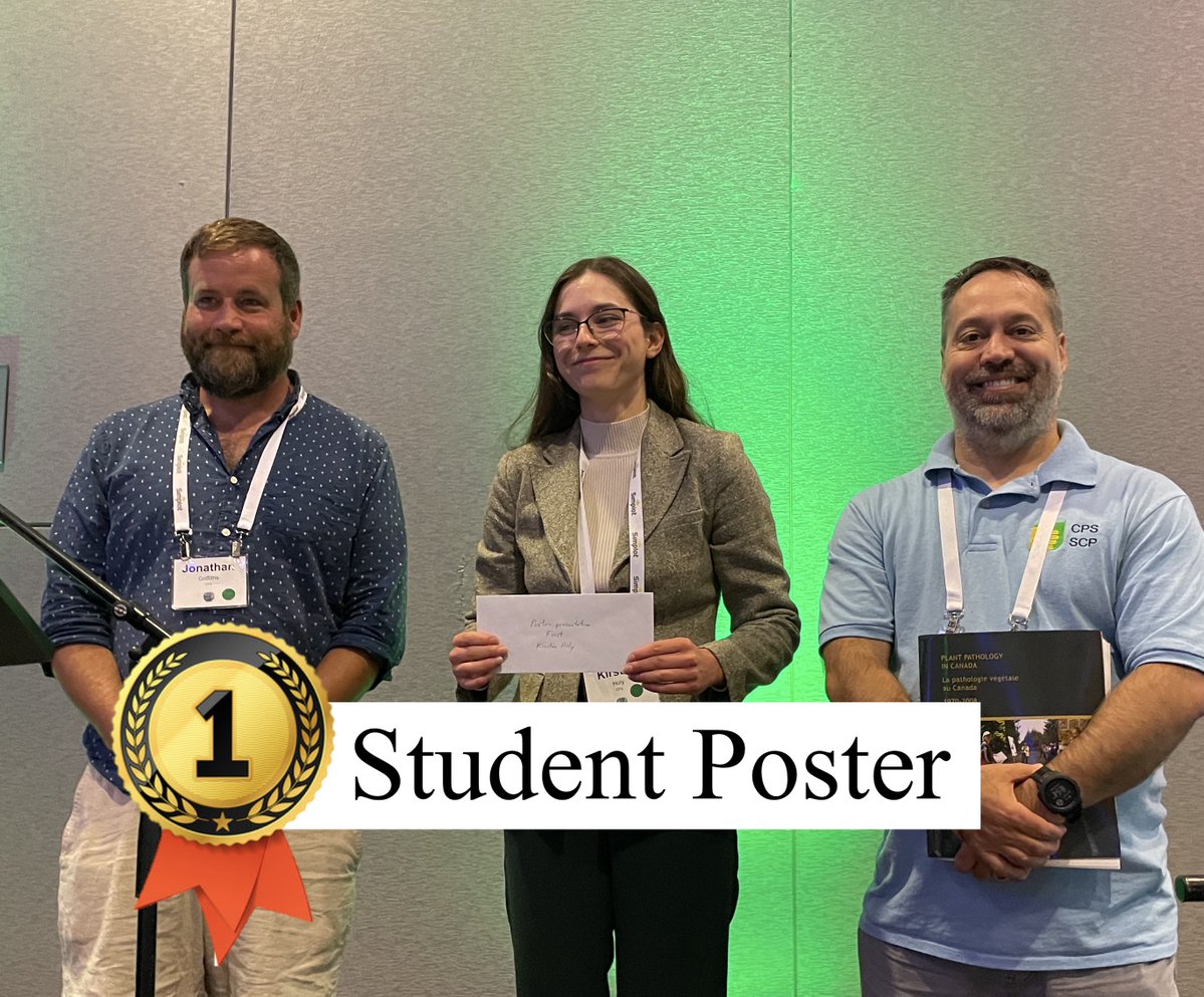 CPS (@phytopathca) on Twitter photo Congratulations to our student poster award winners!!
Ifesinachi Nelson Ezeh (3rd) from <a href="/uofg/">University of Guelph</a> ,Muhammad Asim Javed (2nd) from <a href="/universitelaval/">Université Laval</a>, and Kirsten Holy (1st) from @UofG at #PlantCanada2024 #PlantPathology🌱🇨🇦🍄 Congratulations to our student poster award winners!!
Ifesinachi Nelson Ezeh (3rd) from <a href="/uofg/">University of Guelph</a> ,Muhammad Asim Javed (2nd) from <a href="/universitelaval/">Université Laval</a>, and Kirsten Holy (1st) from @UofG at #PlantCanada2024 #PlantPathology🌱🇨🇦🍄