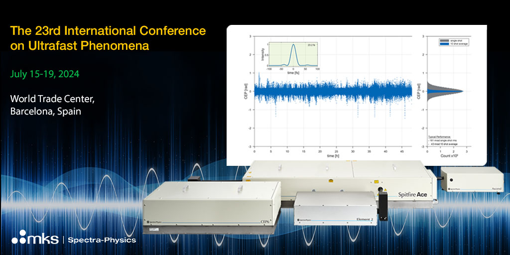SpectraPhysics's tweet photo. Join us at the Ultrafast Phenomenon conference in Barcelona, Spain from July 15-19! Visit our booth to learn about the latest advancement in Carrier Envelope Phase stabilization of a Ti:Sapphire regenerative amplifier #attoscience #ultrafast #phenomena https://t.co/zVHksIkBXi https://t.co/FesSzXiDED