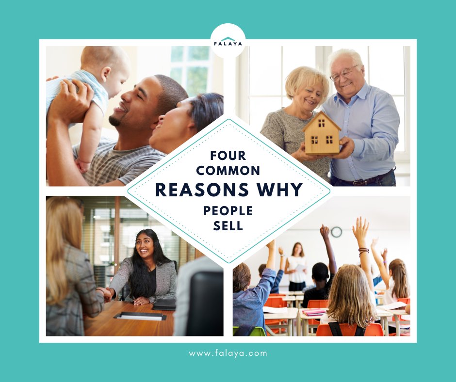 FalayaRE's tweet image. Why do people sell their homes?  🏡 It's different for everyone, but here are a few common reasons we see:

1️⃣ Growing family
2️⃣ Downsizing
3️⃣ Job opportunity
4️⃣ Seeking better schools

#SellWithFalaya #FalayaFeeling
