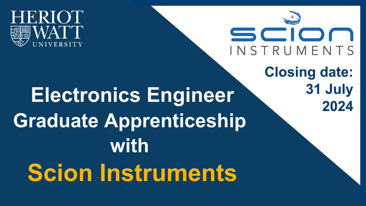 🚨Electronics Engineer Graduate Apprenticeship🚨
Closing date approaching for this #Engineering GA opportunity with <a href="/scioninst/">SCION Instruments</a>, based in Livingston. 
Full details here 👉linkedin.com/jobs/view/3965…
Please share with anyone you think may be interested.
<a href="/DYWWestLothian/">DYW West Lothian</a> <a href="/WestLoCollege/">West Lothian College</a>