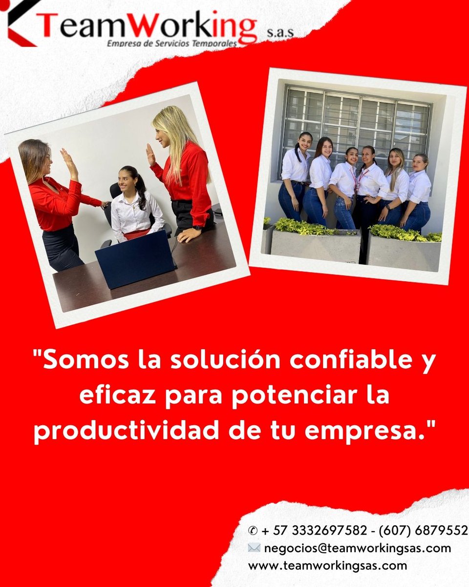 teamworkingsas's tweet photo. "Optimice la productividad de su empresa con soluciones de calidad y confianza, perfectamente adaptadas a sus necesidades."

Contactos hoy mismo para descubrir cómo podemos ayudarte.
#teamworking 
📩 negocios@teamworkingsas.com 
📱(+57) 3332697582 
☎️ (607) 6879552 https://t.co/kyTrNLvT64