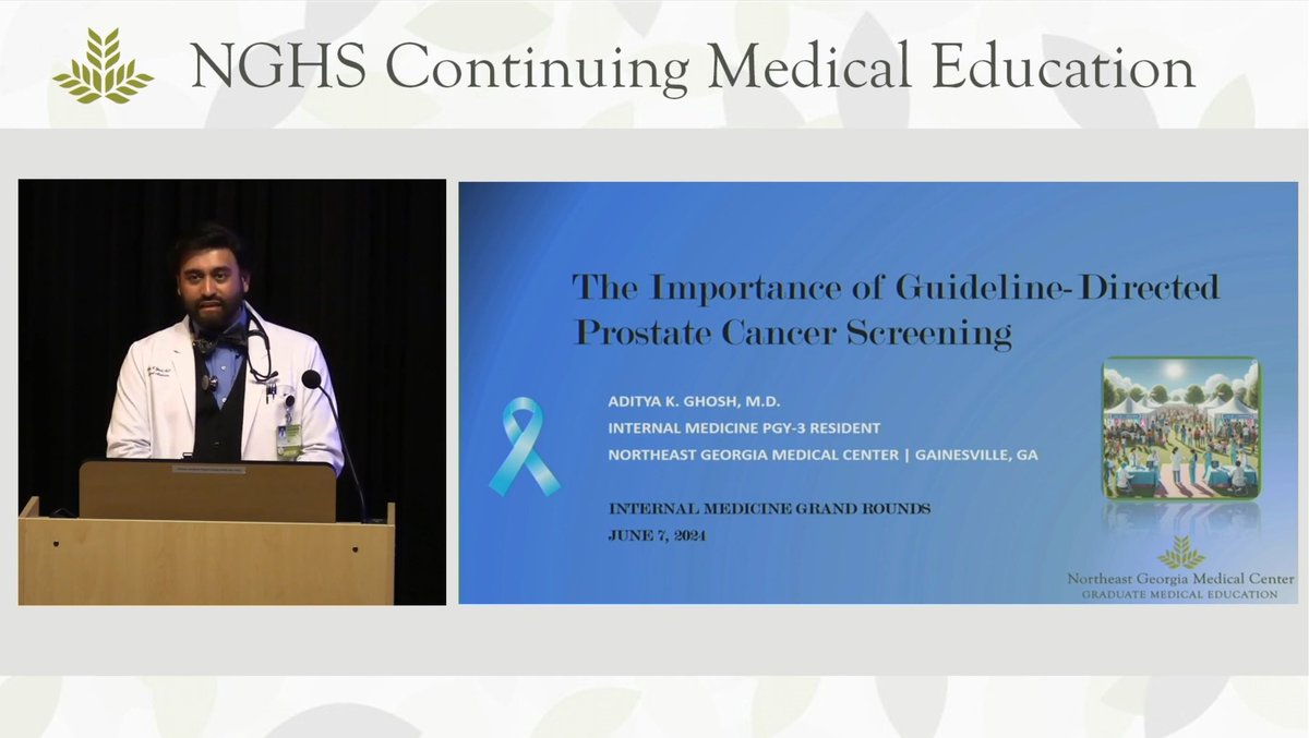 Proud to share my Internal Medicine Grand Rounds on Prostate Cancer screening guidelines from this past June. Thank you to NGMC for the platform to spread awareness and education on this important topic

Here is the link: youtu.be/i-9GJJdl-PM?si…