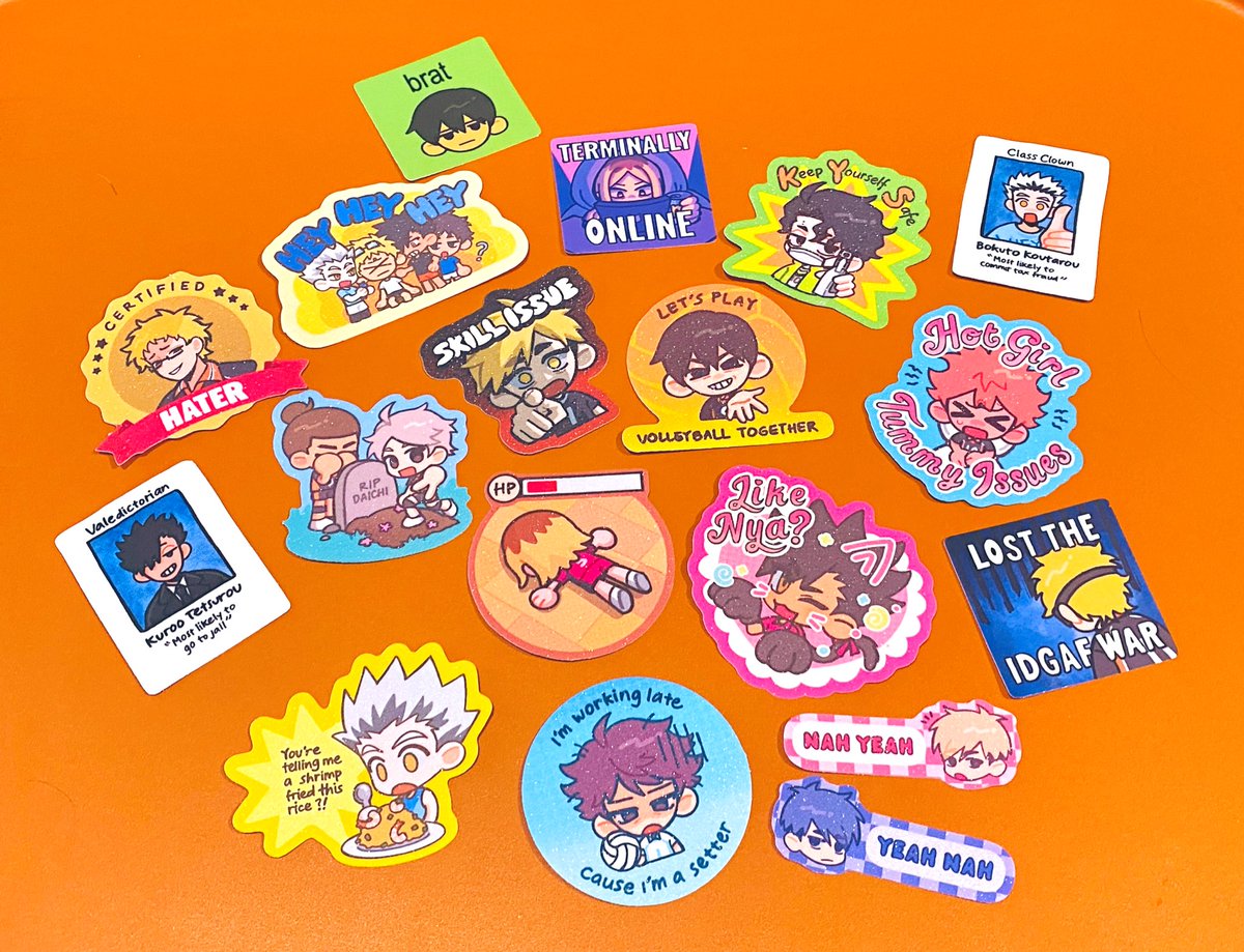 shrinpuwu's tweet photo. printed my new haikyuu stickers 🏐✨ https://t.co/6Iny6OCRwN