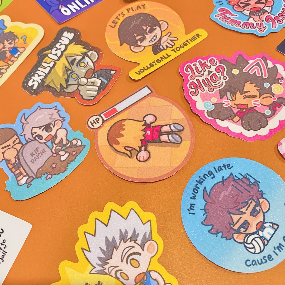 printed my new haikyuu stickers 🏐✨