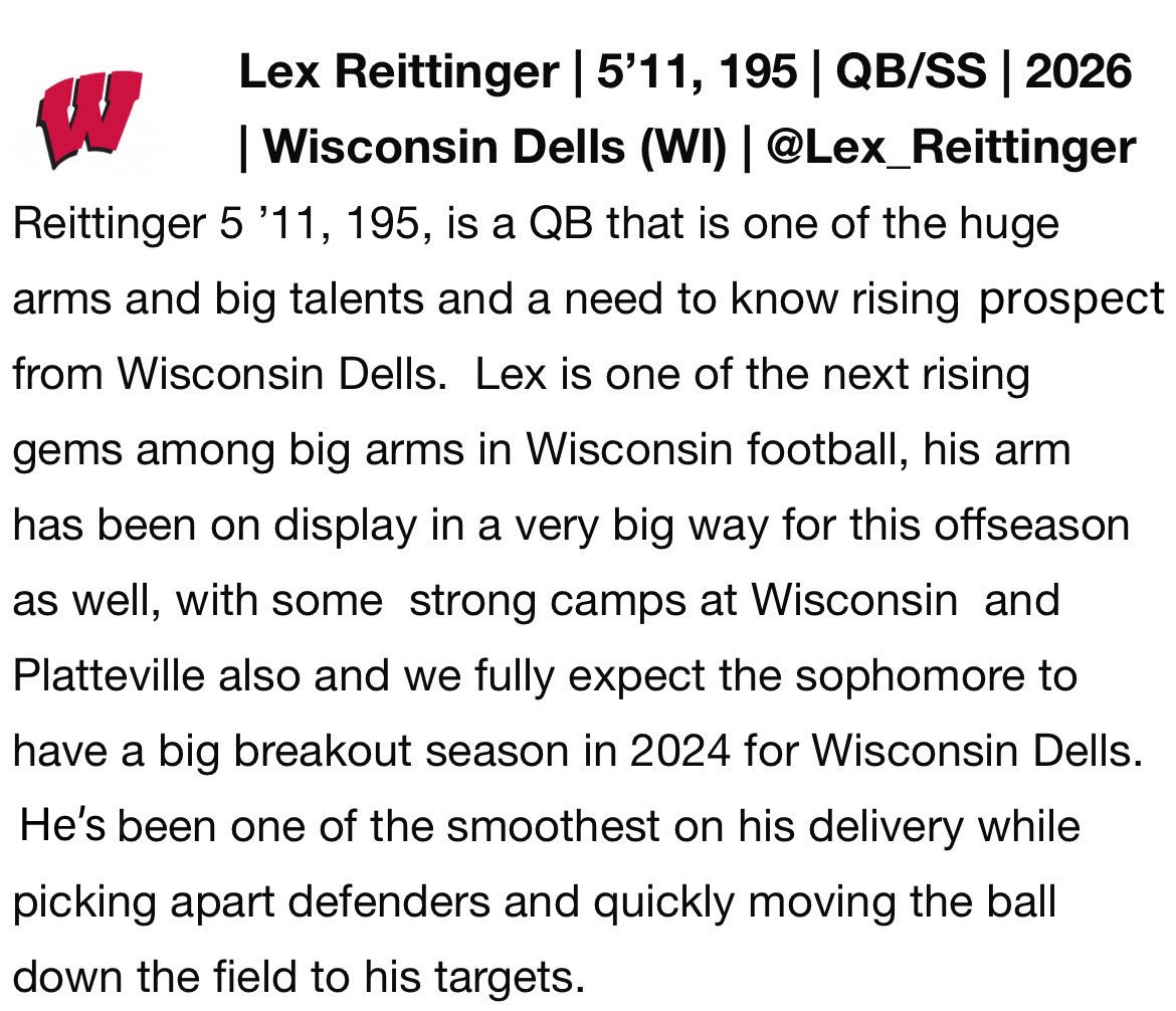 Lex_Reittinger's tweet image. Appreciate it! @sixstarfootball 

@RockPerkins52 @PrepRedzoneWI @PatLambert13 @MikeJanke09
