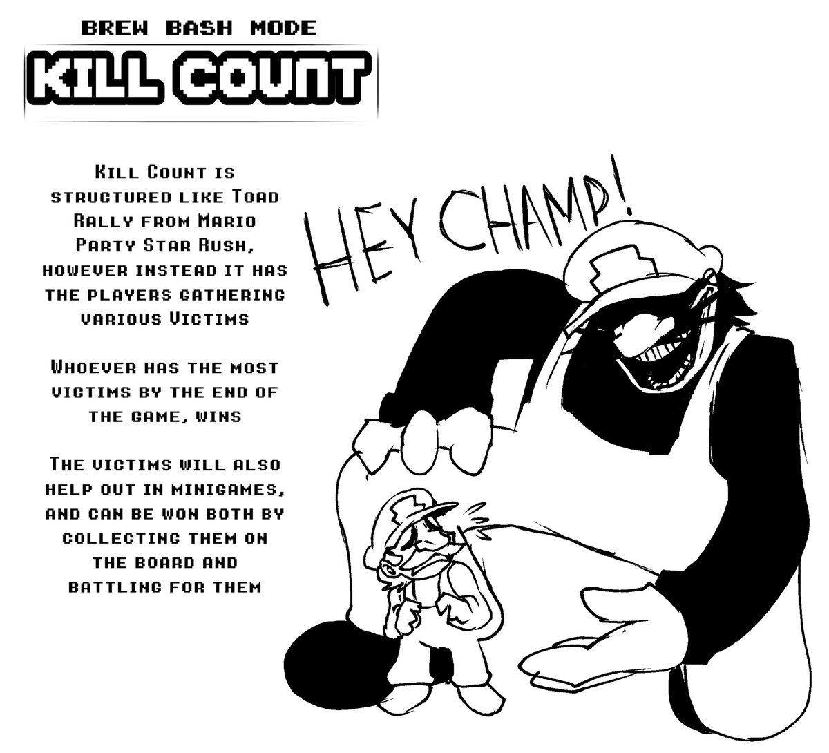 AntzIsMad's tweet photo. You guys seemed to like this so I have some extra stuff for this
Introducing Kill Count mode, based off Toad Rally from Star Rush
#brewbash #art #marioexe #horrorbrew https://t.co/dgdcn0lFRH