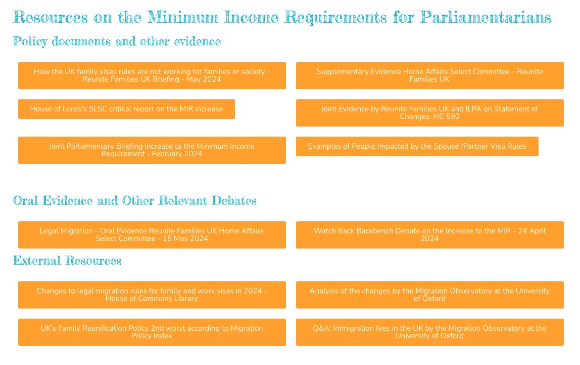 For all the MPs (newly elected and returning ones) we have created a handy page with policy resources to help them better understand the issues with family visas and how we can build a better family migration system. 

Read and share it with them ! 

reunitefamiliesuk.co.uk/resources-on-t…