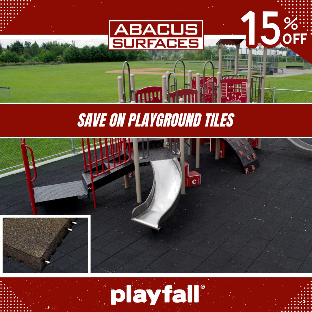 AbacusSurfaces's tweet photo. Build your dream playground and keep the cost down with outdoor playground tiles💸🛝

Save 15% off 12x12 or 12x14 outdoor tile order code: Playtime15--> https://t.co/Fi9c0svgKk

#Playground #Outside #Daycare https://t.co/wevbCZVJA4