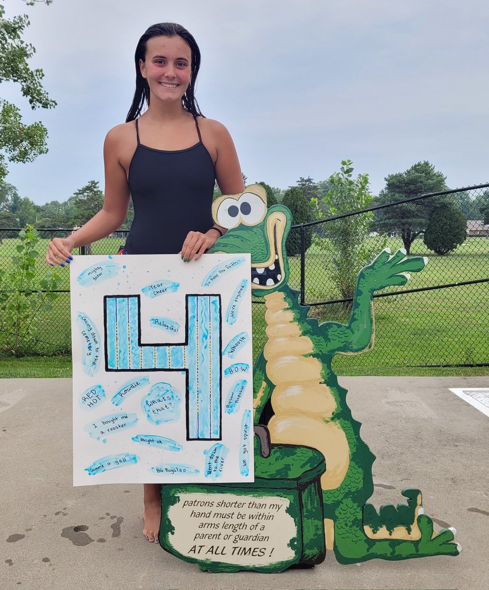 Countdown Poster #4 goes to Pressli Krupp! Keep up the hard work, get psyched, and swim fast at Champs!