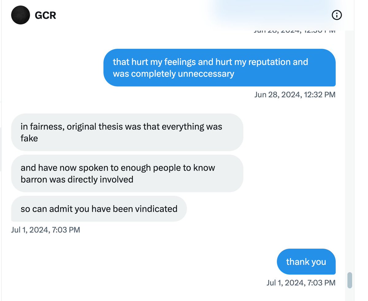 GCR admits he was wrong. privately apologized. a little late and a lot of damage done, but thanks. <a href="/GiganticRebirth/">GCR</a>