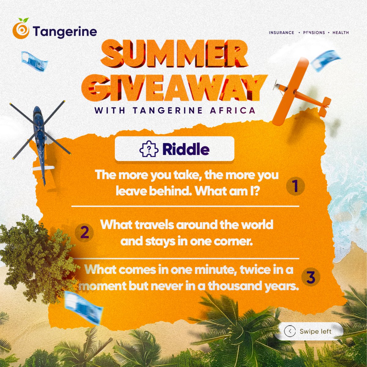 TangerinAfrica's tweet photo. Giveaway O’ clock 🥳

In the spirit of the summer holidays, we will be giving out 10k vouchers.

Simply follow the instructions to stand a chance of winning. Tell a friend to Tell a friend.

Don’t forget to tag a friend to follow. https://t.co/INz8wLrgPI
