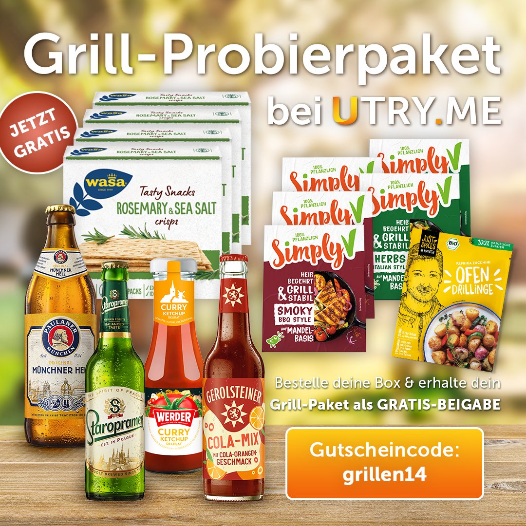 Grill-Spezial bei UTRY.ME♨️

Code: grillen14

Ende: 23.7.24⁠
#utryme #grillen