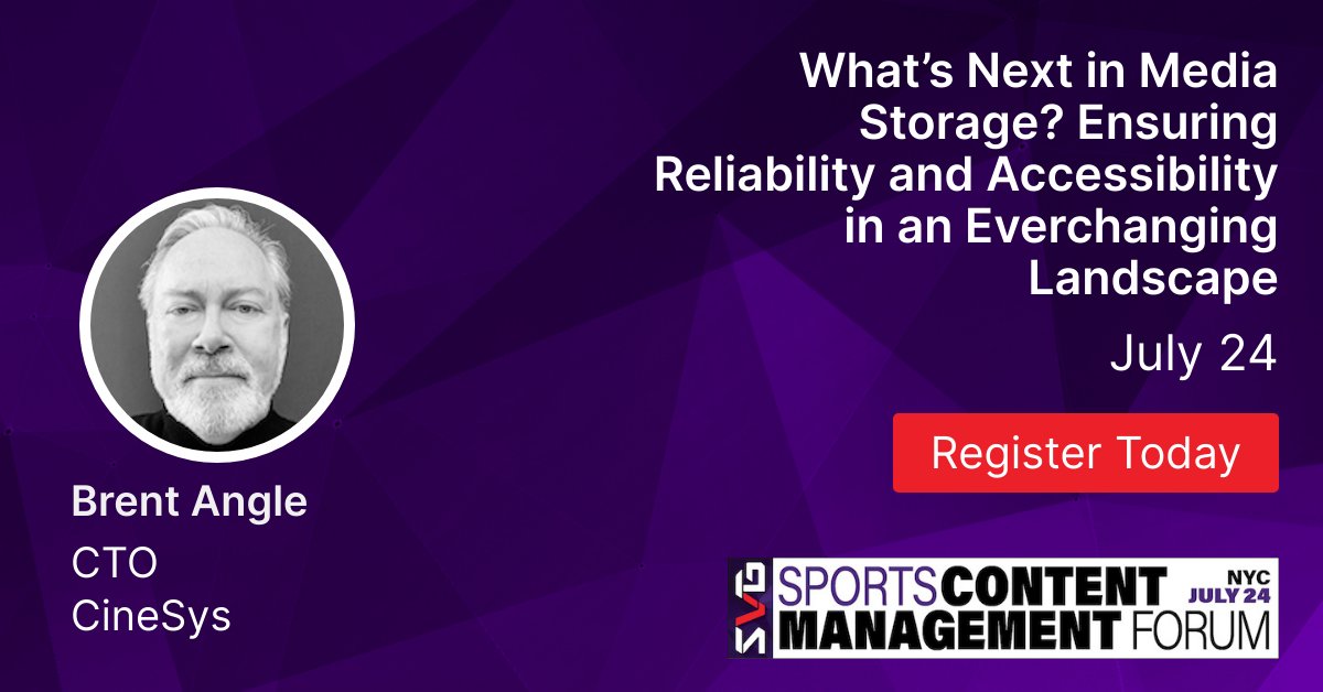 CineSysio's tweet image. It&apos;s time for SVG&apos;s Sports Content Management Forum in New York City. CineSys CTO Brent Angle will be moderating a panel about the future of Media Storage. Hope to see you all there!

#SVGSCM #sports #media #events