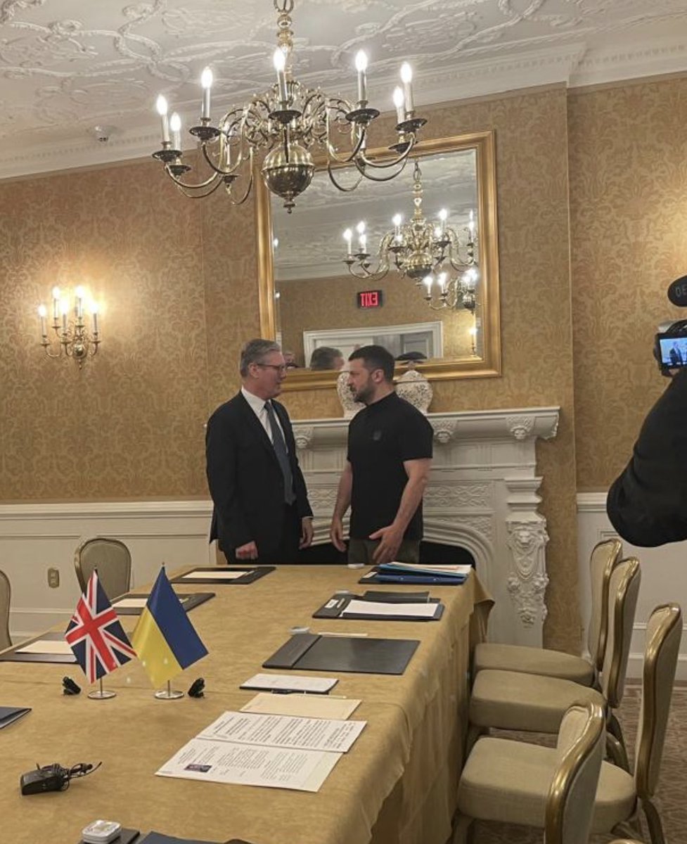 NEW: Starmer has met Zelensky

Zelensky tells Starmer he read <a href="/BloombergUK/">Bloomberg UK</a> story this morning on PM signalling UK missiles can be used on military targets inside Russia

Starmer told Ze there had been “a change of government but no change in position” on UK support for Ukraine