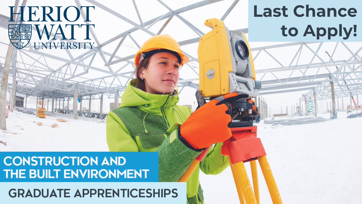 🚨LAST CHANCE - Construction &amp; Built Environment🚨
We're down to our last few places on our highly popular #Construction and Built Environment Graduate Apprenticeship. 
Deadlines approaching, don't miss out👉bit.ly/3Lh2kQb

<a href="/CITB_Scotland/">CITB Scotland 🏴󠁧󠁢󠁳󠁣󠁴󠁿</a> <a href="/RICSScotland/">RICS Scotland</a> <a href="/apprentice_scot/">Apprenticeships.scot</a>
