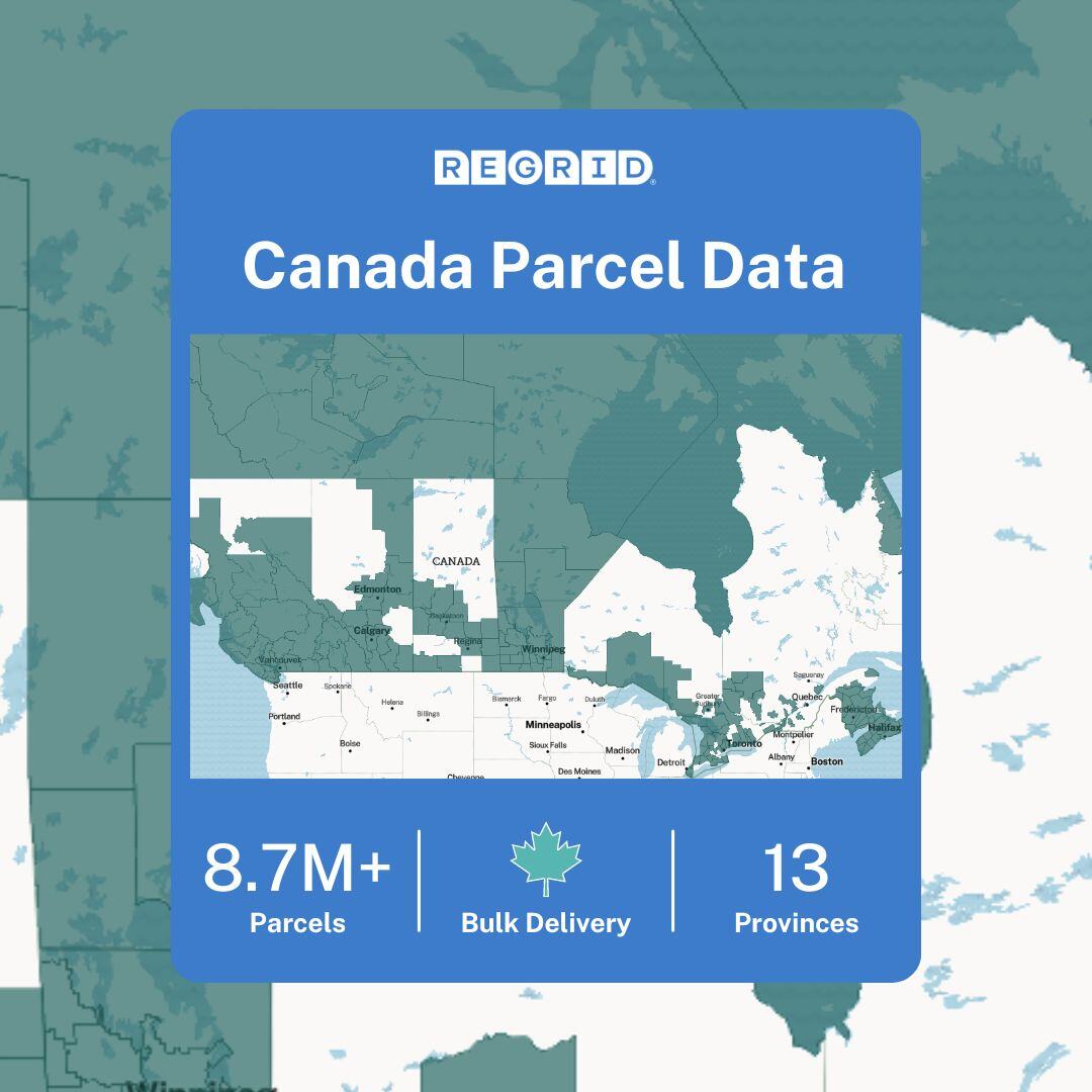 regridapp's tweet image. We&apos;re going international with Regrid Canada Parcels!

With this expansion, you can now access parcel boundaries for all 13 Canadian provinces, empowering your decisions with precise data.

Learn more at hubs.li/Q02G1Cs90

#CanadaParcelData #LandParcels #RegridData