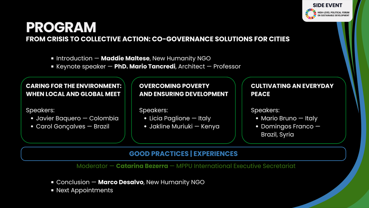 📢 Tomorrow we'll be hosting our Side Event at #HLPF2024! 📅
🔗 Event Details: new-humanity.org/en/united-nati…

🌐 July 11 at 9:30 am EDT (ET) (Use this tool to find out what time will be at your end: lnkd.in/dsCAGkkt)