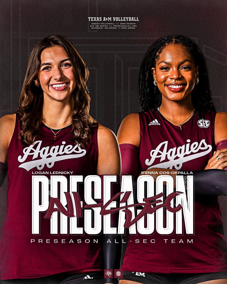 We’ve got a pair on the Preseason All-SEC Team 🤩

#GigEm // #AggieVB