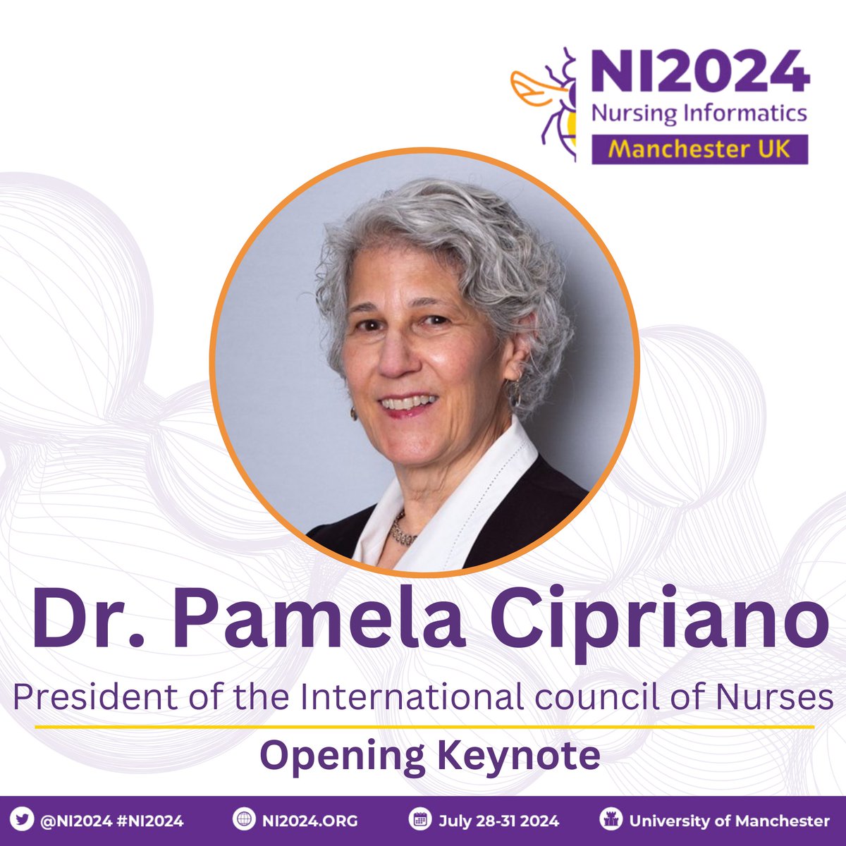 NI2024 (@ni2024) on Twitter photo We are thrilled to announce 29th President of ICN and professor at UVA: The world renowned <a href="/PamCiprianoRN/">PamCipriano</a>, our Opening Keynote for #NI2024, on "The Importance of Digital Nursing to Global Health." 👩⚕️
Register today: loom.ly/Jk89lZA
#GlobalHealth #NursingInformatics We are thrilled to announce 29th President of ICN and professor at UVA: The world renowned <a href="/PamCiprianoRN/">PamCipriano</a>, our Opening Keynote for #NI2024, on "The Importance of Digital Nursing to Global Health." 👩⚕️
Register today: loom.ly/Jk89lZA
#GlobalHealth #NursingInformatics