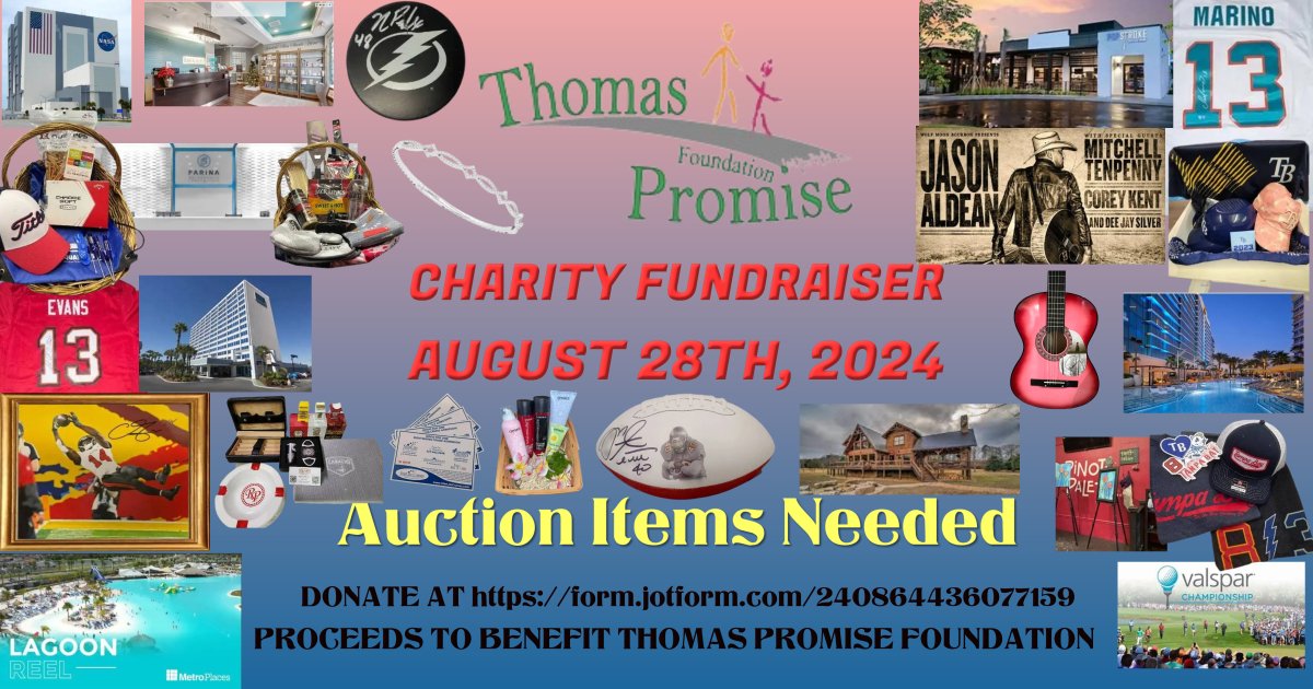 TtpfOrg's tweet photo. Our upcoming fundraiser to help food insecure youth of Pasco County is happening August 28th 2024! We are still looking for items for the auction if you would like to donate. https://t.co/hyxwdPB2S5