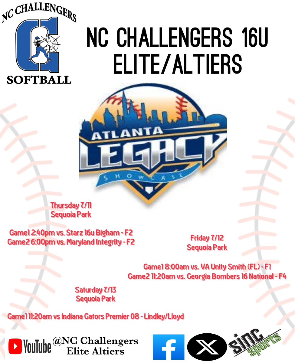 Come see us in Atlanta, Georgia this weekend!!!!!!!
<a href="/CoachpooleU/">CoachPoole_USCA</a> 
<a href="/WingateSoftball/">Wingate Softball</a> 
<a href="/AppStateSB/">App State Softball</a> 
<a href="/CatamountSB/">Western Carolina Softball</a> 
<a href="/Winthropsoftbal/">Winthrop Softball</a>