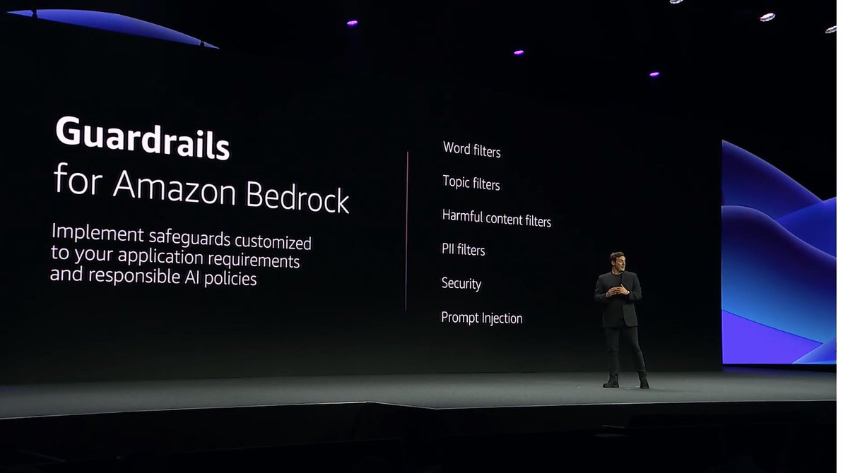 holgermu's tweet image. And @Mza highlights the #Guardrails of @Amazon Bedrock  #AWSSummit