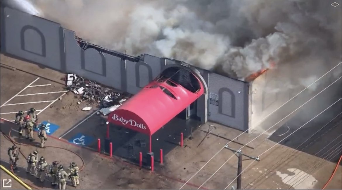 Baby Dolls Strip Club in Fort Worth was destroyed by a fire.