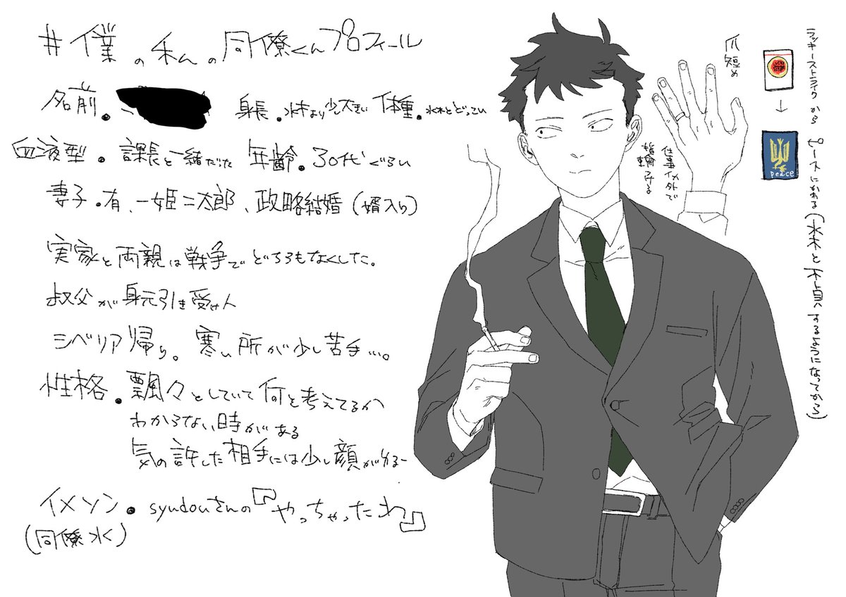#僕の私の同僚くんプロフィール
タグ作ったからには書かねば!!!!!!! 