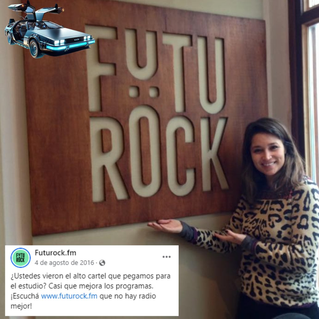 futurockOk's tweet image. Viajamos en el tiempo con el DeLorean de Fito (@fitomendonca) al año 2016, los comienzos de Futu. 

Y mirá qué contenta que estaba Julita con el cartel del estudio 🫶

#Segurola