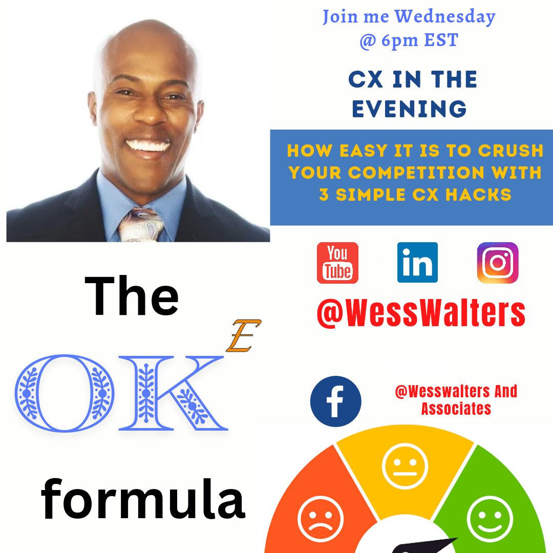 wesswalters's tweet photo. 🎙️ Tonight on CX in the Evening: Crush Your Competition with 3 Simple CX Hacks using the O.K.E. method! 🚀

6pm EST 

🎧 **Listen on: https://t.co/YwAX10LF61 https://t.co/oP05uGbiNN