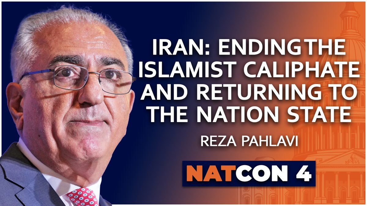 NatConTalk's tweet photo. Watch @PahlaviReza's full plenary address, "Iran: Ending the Islamist Caliphate and Returning to the Nation State," delivered at NatCon 4.

Available here: https://t.co/k0OLbC3pZ6 https://t.co/6FyhZk1fHe