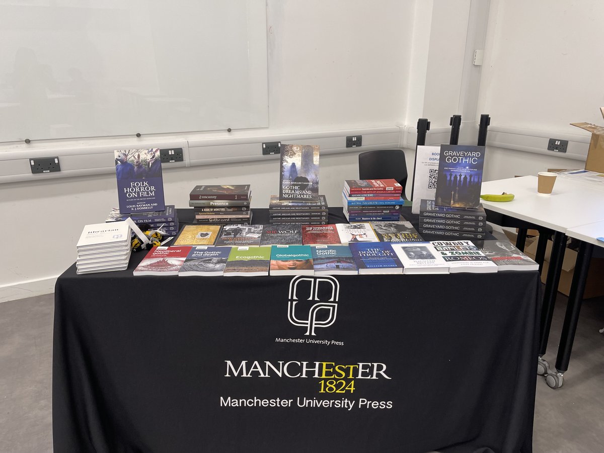 Thanks for having us this week <a href="/GothicFutures/">Gothic Futures</a>  🪦

Visit our stand to talk about your book proposal and browse #GothicStudies #books

Not attending? Visit our online stocklist to find out how to get 30% off #Gothic books ⏬

manchesteruniversitypress.co.uk/blog/2024/06/2…

<a href="/houston_ml/">Michelle Houston</a> #GothicFutures