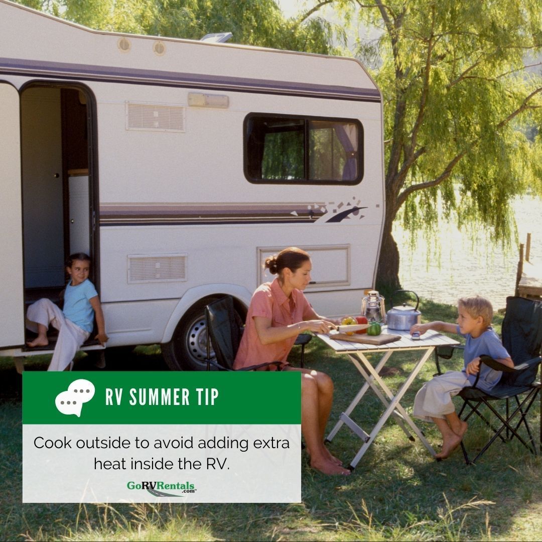 GoRVRentals's tweet image. ☀️ RV Pro-tip: Beat the heat this summer by cooking outside your RV to keep the interior cool and comfortable. #RVLife #SummerTips #CookOutside #StayCool