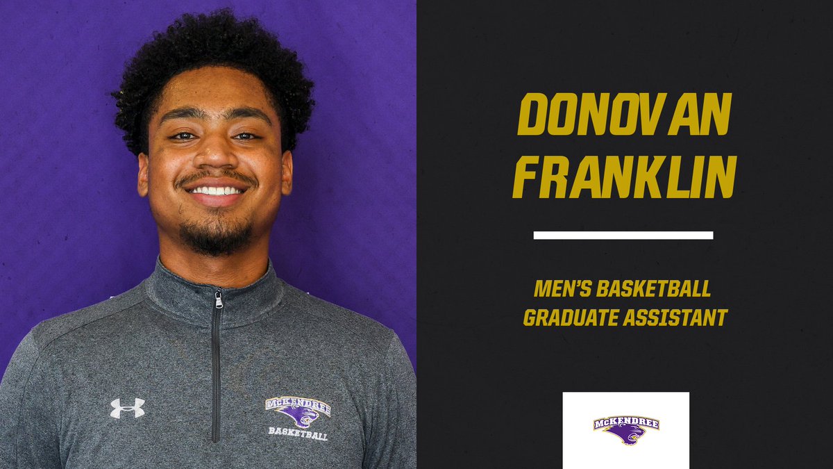McKBearcats's tweet photo. 🏀🐾|@McKendreeHoops Tabs Donovan Franklin as Graduate Assistant Coach; O'Fallon, Illinois native was an all-conference performer in college 

🔗https://t.co/p4LFsaoCH5

#BearcatsUnleashed #GLVCmbb https://t.co/Y6rKL2HjzP