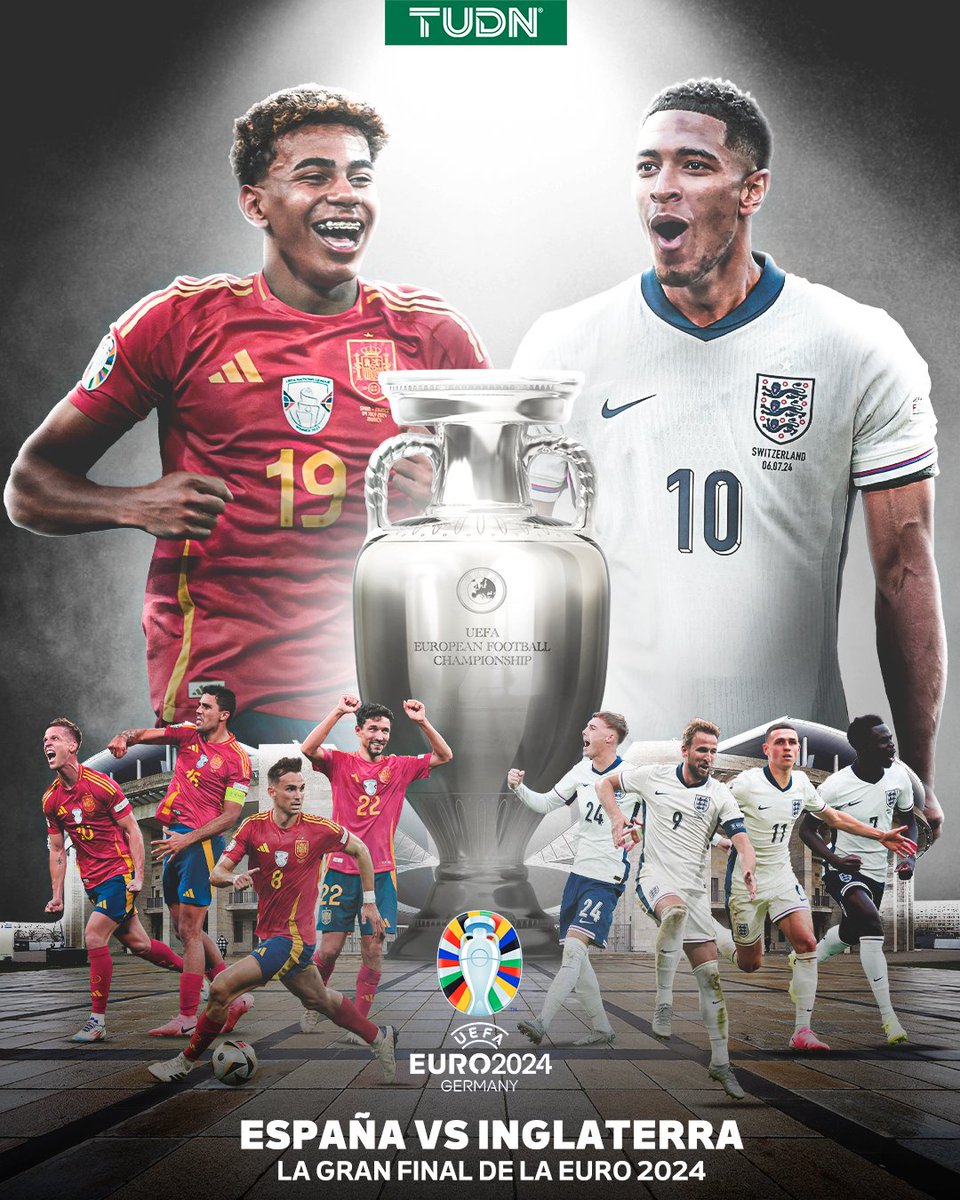 TUDNMEX's tweet photo. 🇪🇸🥳🎉¡LA GRAN FINAL!🎉🥳🏴󠁧󠁢󠁥󠁮󠁧󠁿
🇪🇸🥳🎉¡LA GRAN FINAL!🎉🥳🏴󠁧󠁢󠁥󠁮󠁧󠁿
🇪🇸🥳🎉¡LA GRAN FINAL!🎉🥳🏴󠁧󠁢󠁥󠁮󠁧󠁿

@England y @SEFutbol jugarán POR LA GLORIA ETERNA en la Gran Final de la #EuroEnTUDN desde Berlín este #DomingoDeFinales🏆👑⚽️ 

¿¡La 4⃣ta española?! ¿¡La 1⃣era inglesa?!🔜😎⚽️ Nos vemos en TUDN https://t.co/uvhhKChqTl