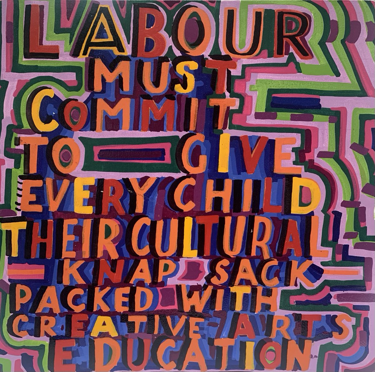 ⁦<a href="/UKLabour/">The Labour Party</a>⁩ need a plan as radical and inspiring as <a href="/michaelgove/">Michael Gove</a>’s dastardly Ebacc ..we need an Artsbacc so primary school kids can study all subjects through drawing, music, dance, poetry and drama. The protective enabling antidote to Ai …